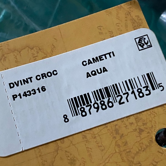 PATRICIA NASH  Cametti Croco Embossed Aqua Wallet - Picture 11 of 13